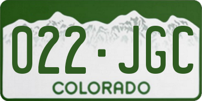 CO license plate 022JGC