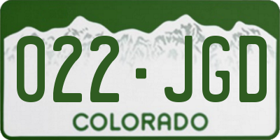 CO license plate 022JGD