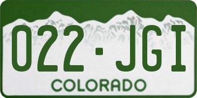 CO license plate 022JGI