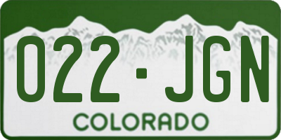 CO license plate 022JGN