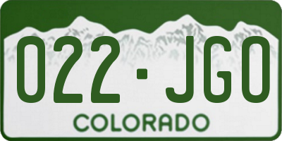 CO license plate 022JGO