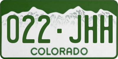 CO license plate 022JHH