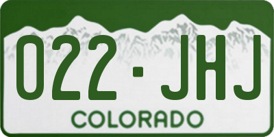 CO license plate 022JHJ