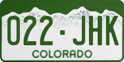 CO license plate 022JHK