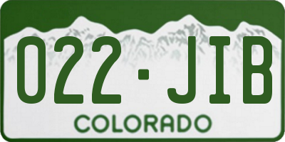 CO license plate 022JIB
