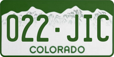 CO license plate 022JIC
