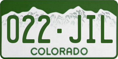 CO license plate 022JIL