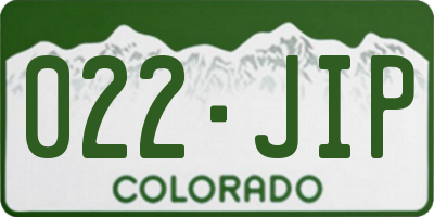 CO license plate 022JIP