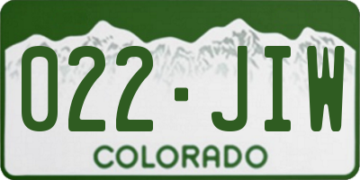 CO license plate 022JIW