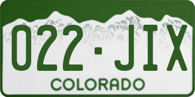 CO license plate 022JIX