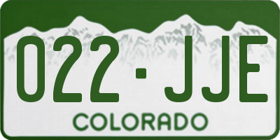 CO license plate 022JJE