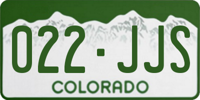 CO license plate 022JJS