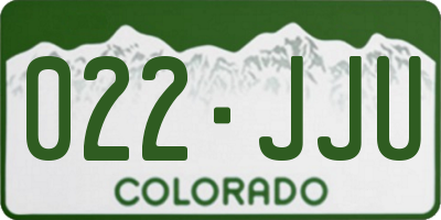 CO license plate 022JJU