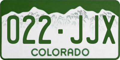 CO license plate 022JJX