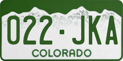 CO license plate 022JKA