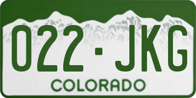 CO license plate 022JKG