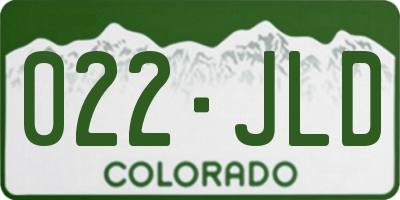 CO license plate 022JLD
