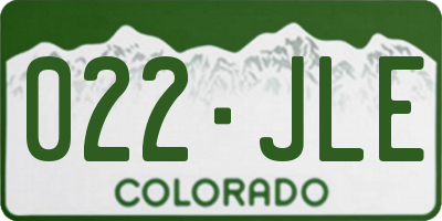 CO license plate 022JLE