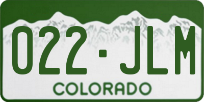 CO license plate 022JLM