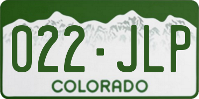 CO license plate 022JLP