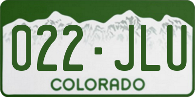 CO license plate 022JLU
