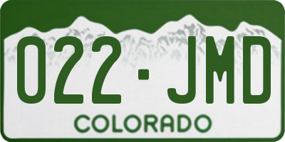 CO license plate 022JMD