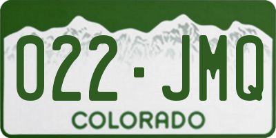 CO license plate 022JMQ