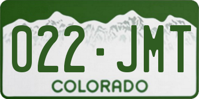 CO license plate 022JMT