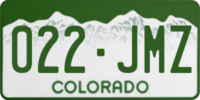 CO license plate 022JMZ