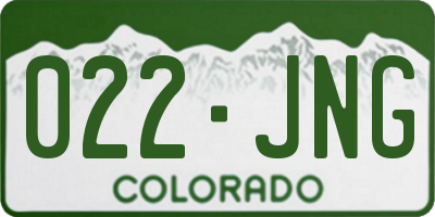 CO license plate 022JNG