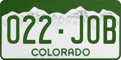 CO license plate 022JOB