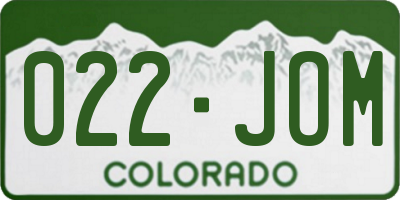 CO license plate 022JOM