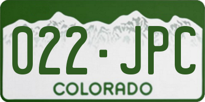 CO license plate 022JPC
