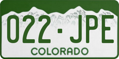 CO license plate 022JPE