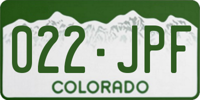 CO license plate 022JPF