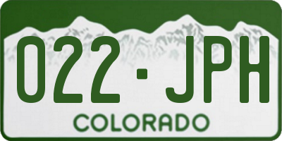 CO license plate 022JPH