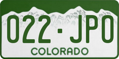 CO license plate 022JPO