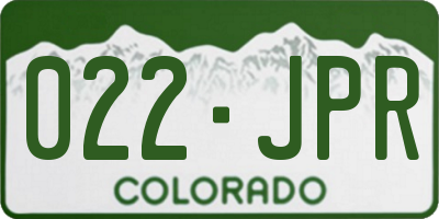 CO license plate 022JPR