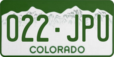 CO license plate 022JPU