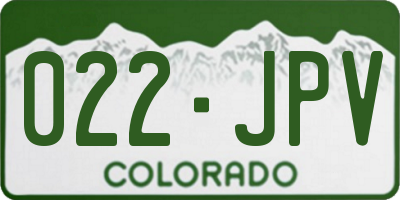 CO license plate 022JPV