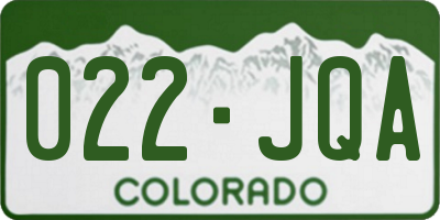 CO license plate 022JQA