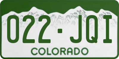 CO license plate 022JQI