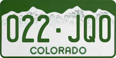 CO license plate 022JQO