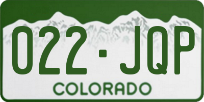 CO license plate 022JQP