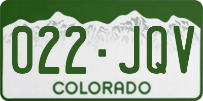 CO license plate 022JQV