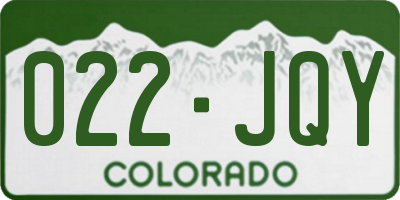 CO license plate 022JQY