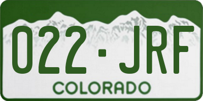 CO license plate 022JRF