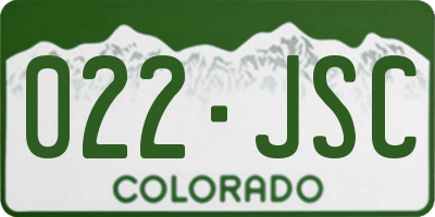 CO license plate 022JSC