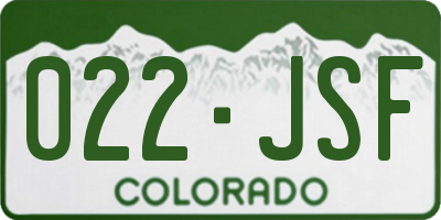 CO license plate 022JSF