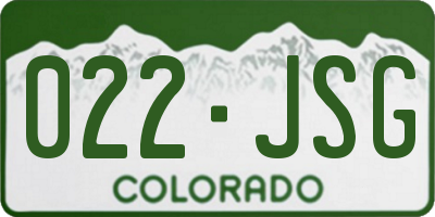 CO license plate 022JSG